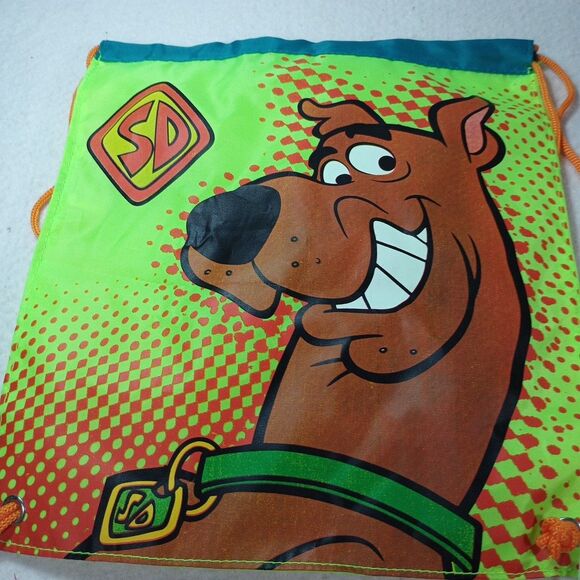 2007 Scooby Doo Cinch Bag 11x12 Kids Nylon Backpack Daypack NWT Cartoon Green - Picture 14 of 15